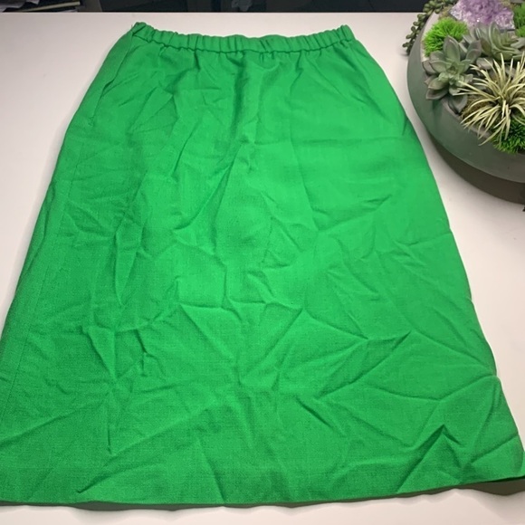 Vintage astorone kelly green A-line made in Japan midi Skirt women’s 16 - Picture 3 of 5